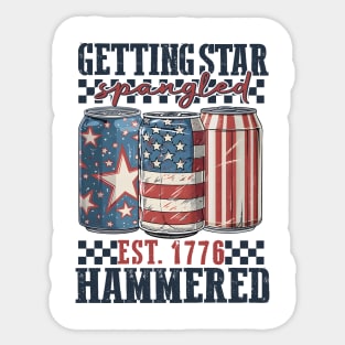 Getting Star Spangled Hammered, Funny America, 4th Of July, Party in the USA, Independence Day Sticker